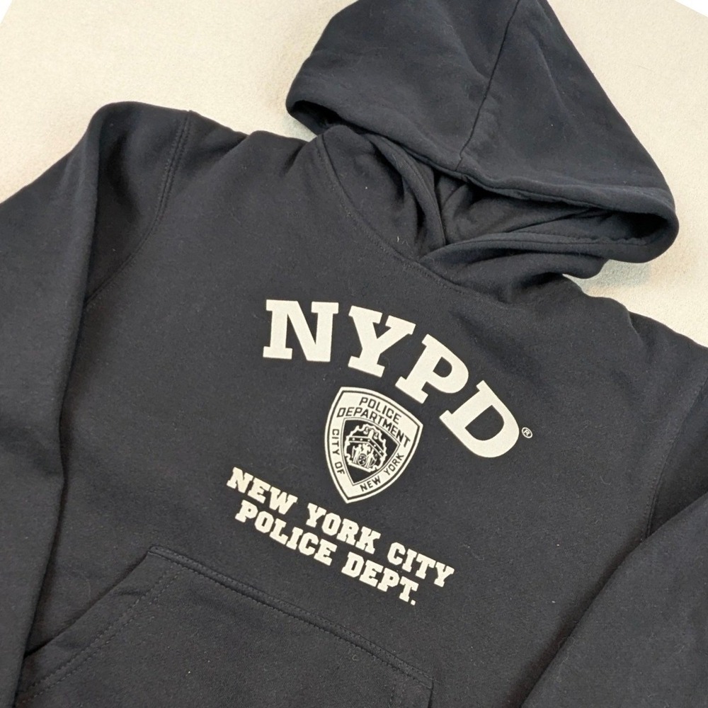 NYPD New York City Police Dept Youth Hoodie Navy Blue Pullover Size L 14/16 - Picture 1 of 11